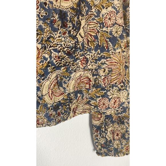 Polo Jeans Company Blue Floral Print 100% Cotton Unlined Jacket Size XL - Picture 4 of 7